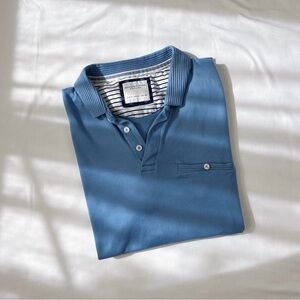 denim & flower | size m | blue polo shirt